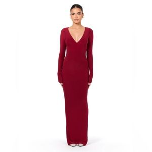 Naked Wardrobe long sleeve red dress (small hole in seam)